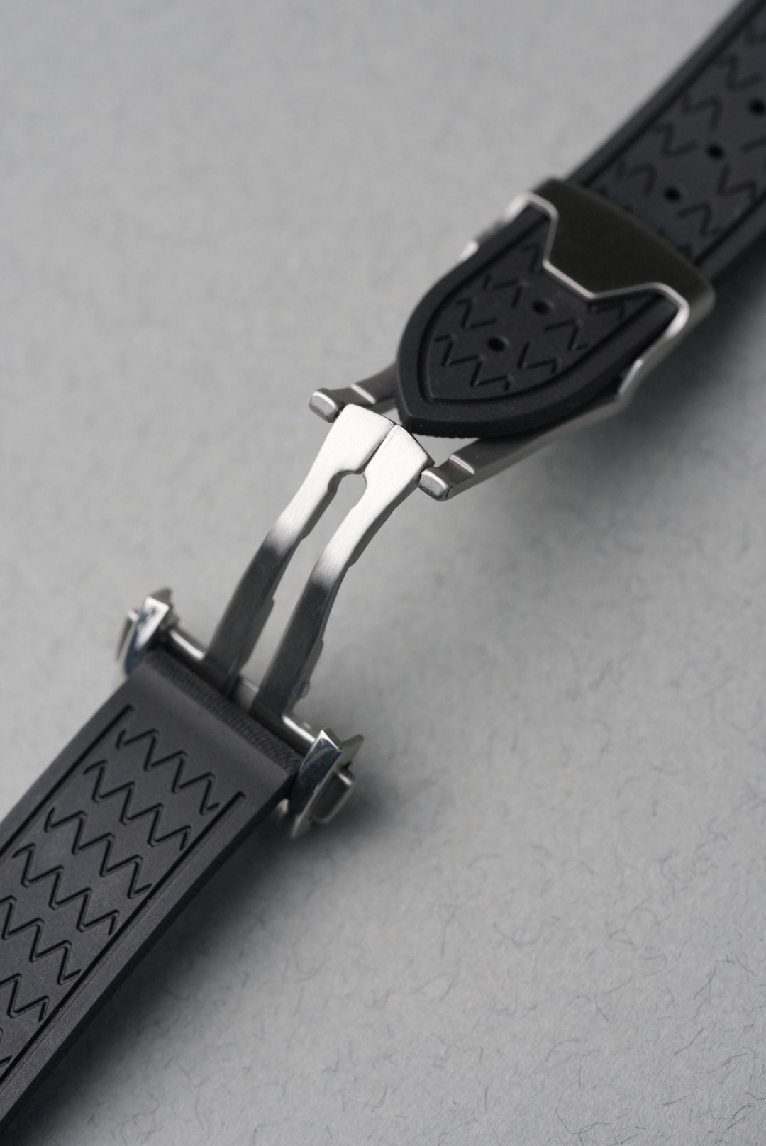 Sailcloth Effect FKM Rubber Strap with Deployant Clasp for Swatch x Omega MoonSwatch – Mission to Mercury – Black