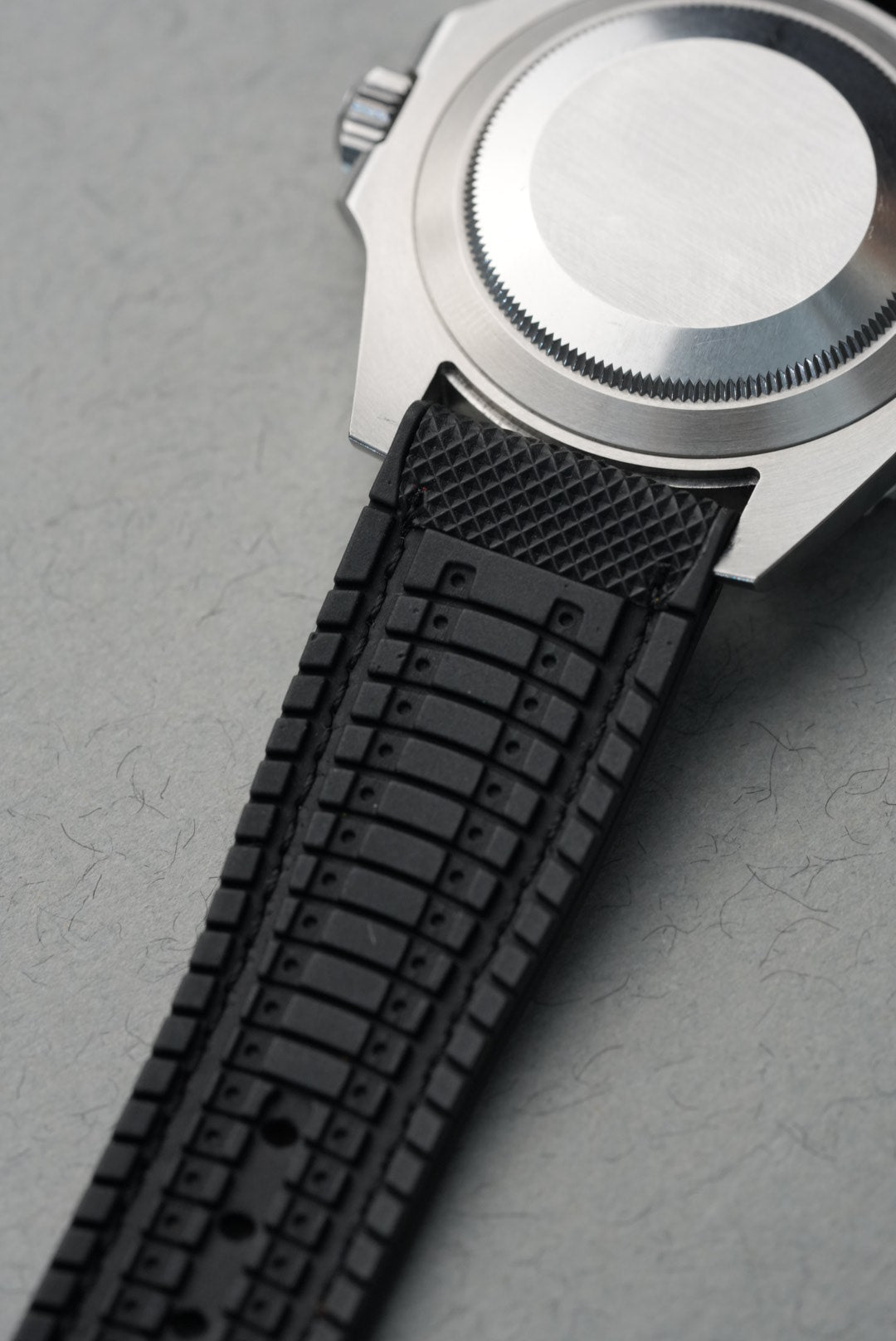 Hybrid Divers Strap For Rolex Submariner – Black with white contrast Stitch