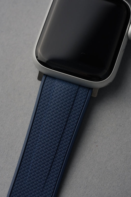 Rubber Woven Straight End Strap For Apple Watch