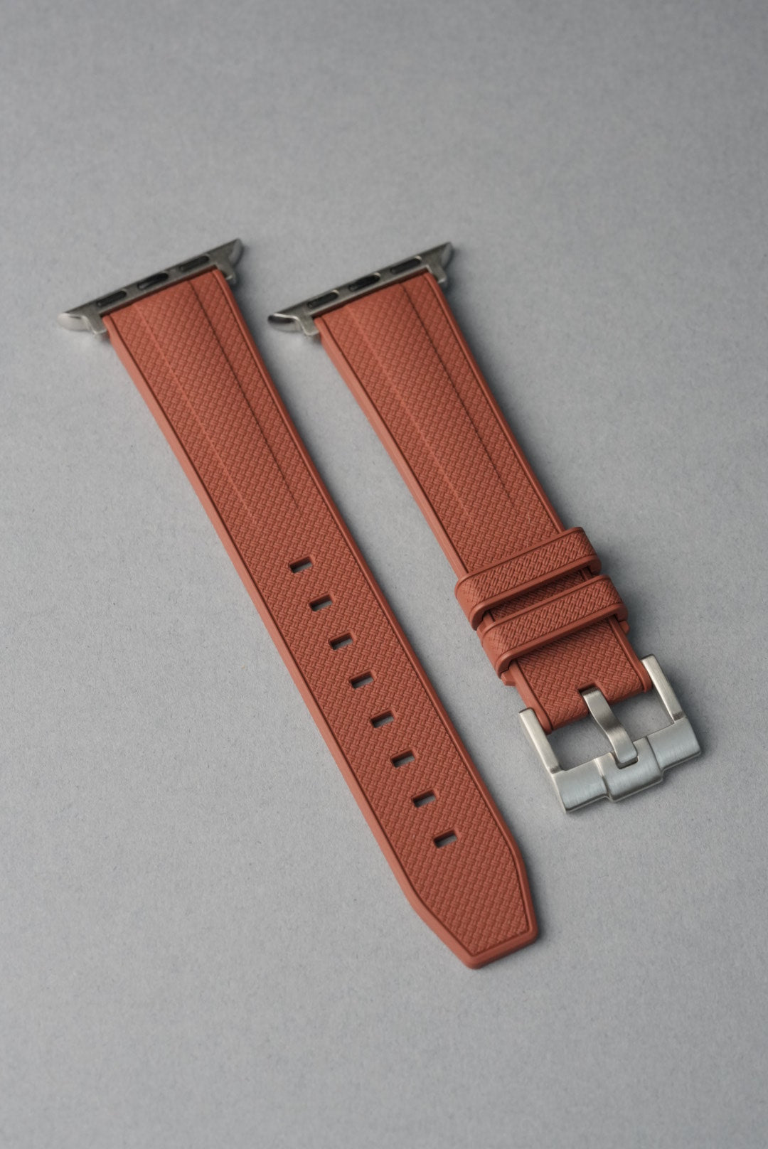 Rubber Woven Straight End Strap For Apple Watch