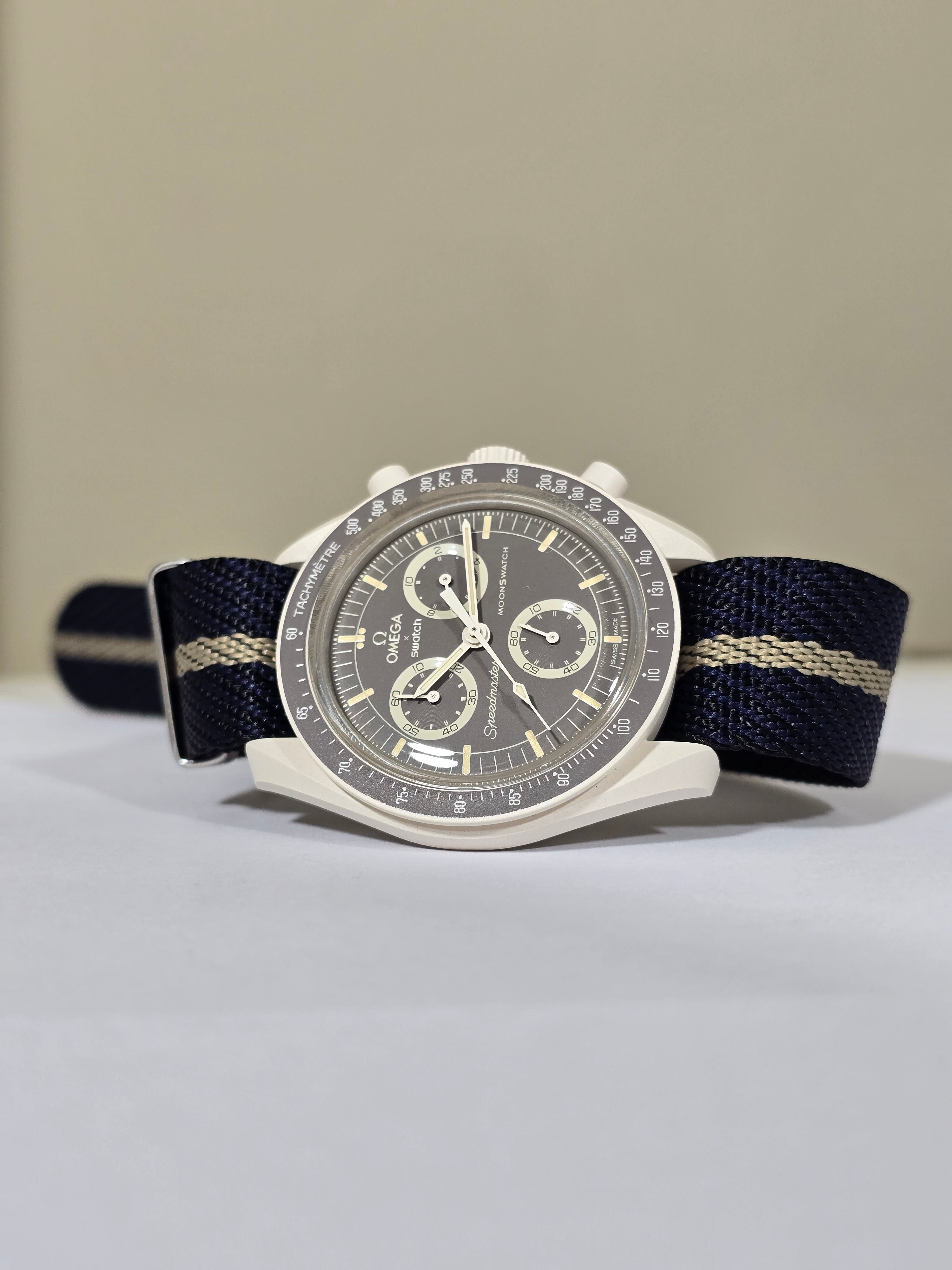 Omega X Swatch MoonSwatch Strap: Premium NATO - Navy – MGB WATCHES