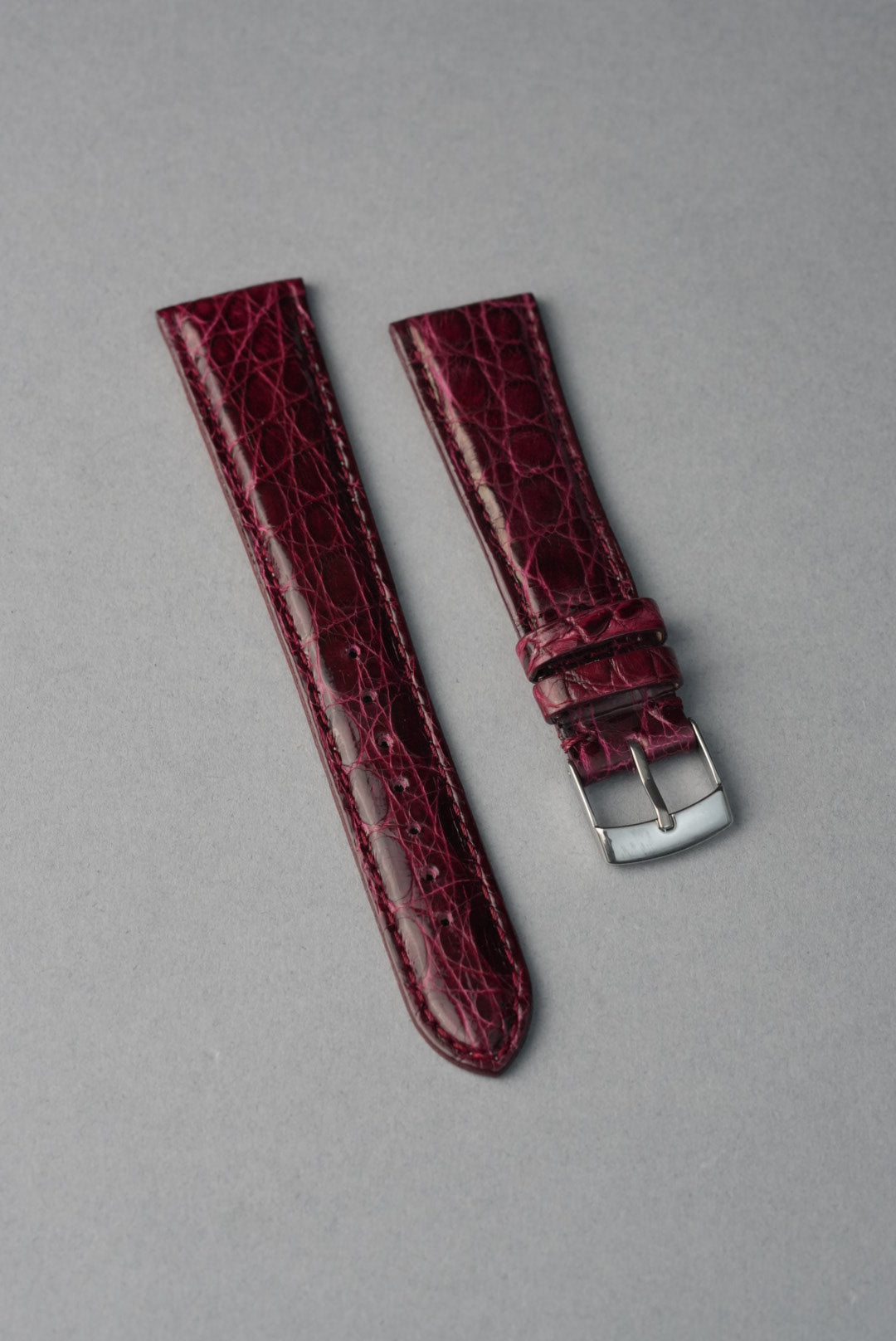 Italian Genuine Crocodile Leather Strap with Nubuck Lining - 18mm to 20mm