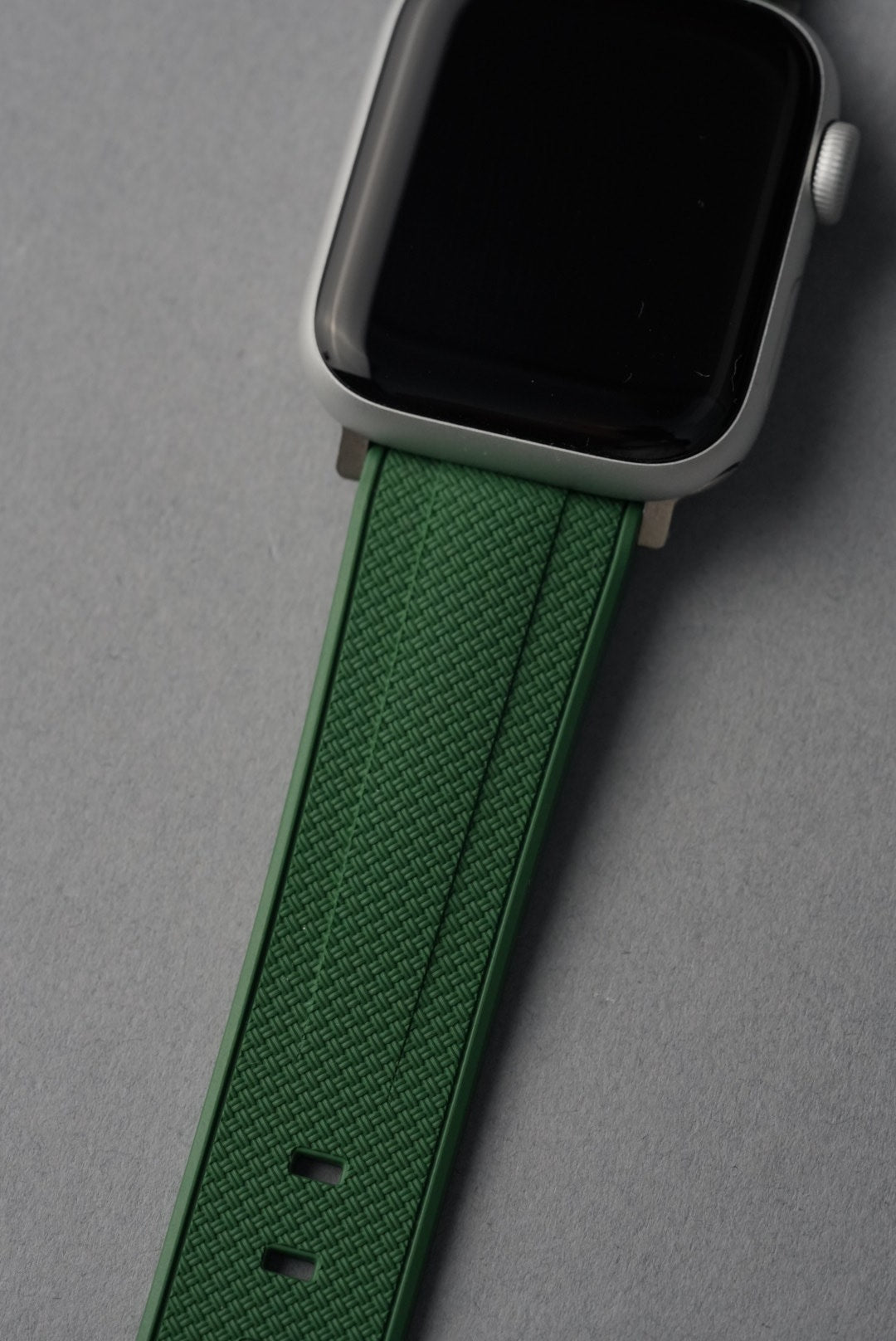 Rubber Woven Straight End Strap For Apple Watch