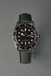 Sailcloth Effect FKM Rubber Strap with Deployant Clasp for Tudor Black Bay