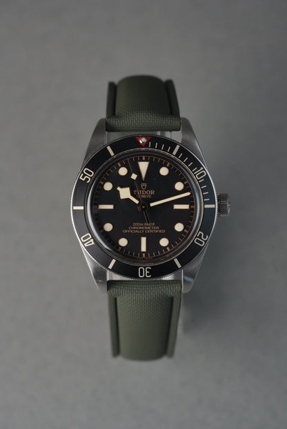 Tudor Black Bay Sailcloth Deployant Strap — Khaki