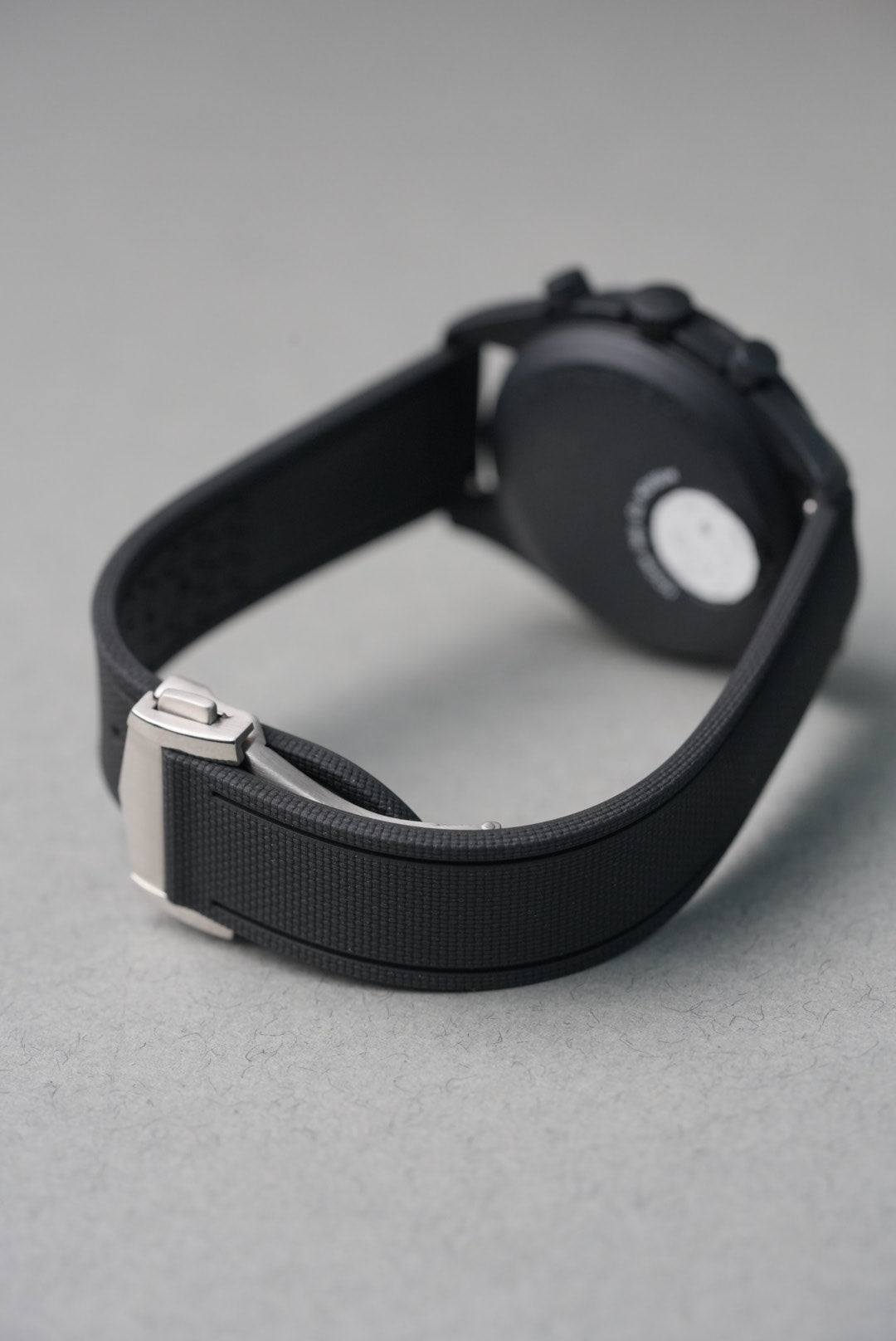 Sailcloth Effect FKM Rubber Strap with Deployant Clasp for Swatch x Omega MoonSwatch – Mission to Mercury – Black