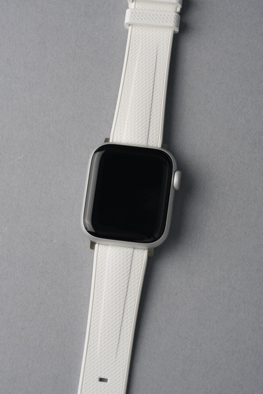 Rubber Woven Straight End Strap For Apple Watch