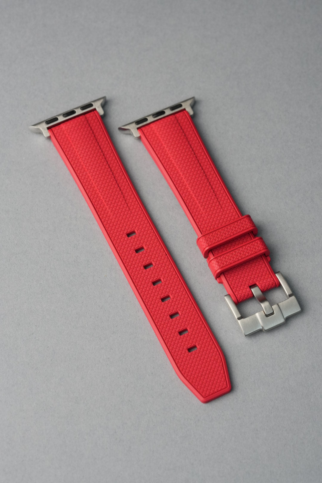 Rubber Woven Straight End Strap For Apple Watch