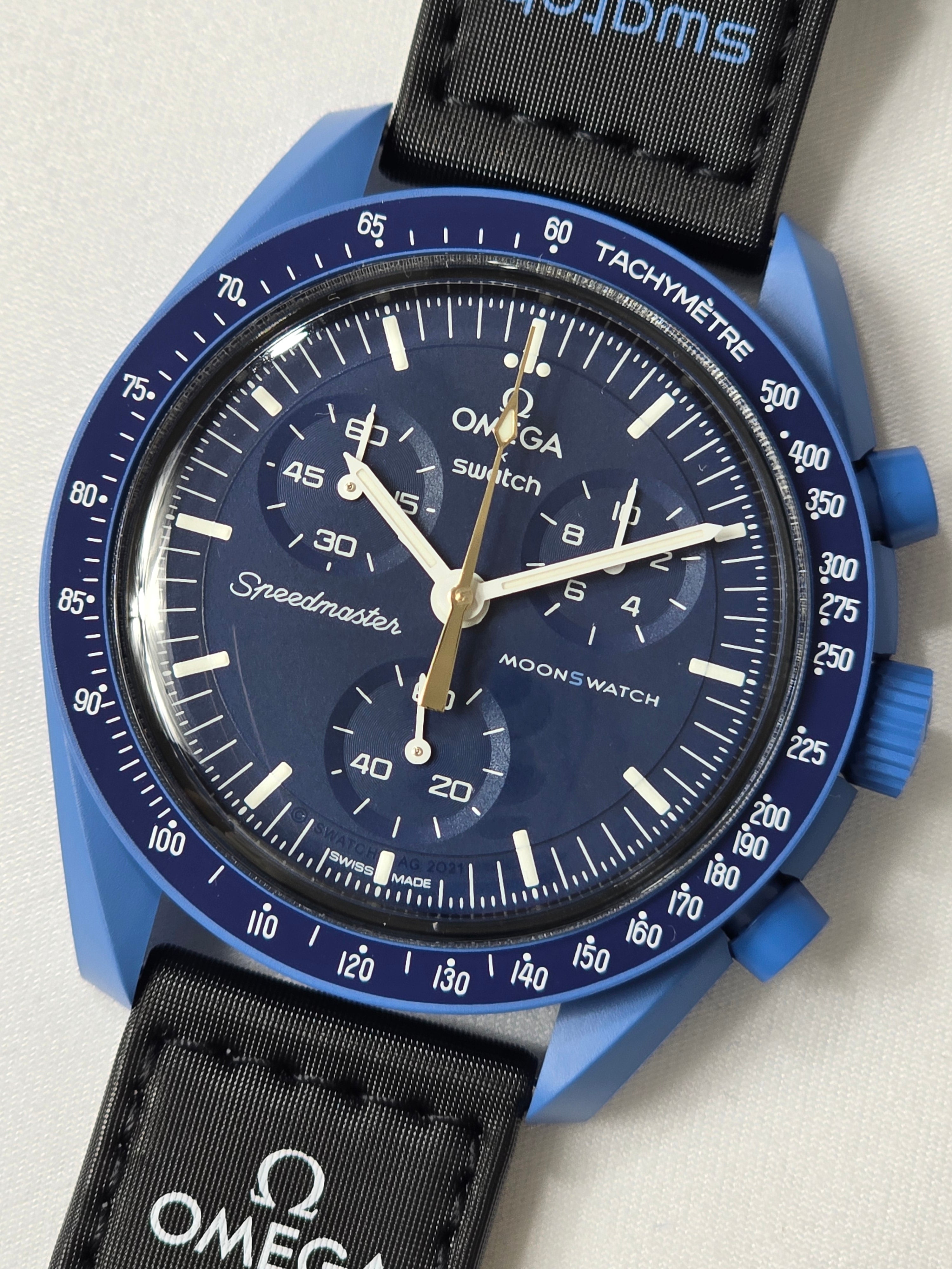 Swatch Moonswatch: Mission to Neptune - Moonshine Gold Blue Moon Editi –  MGB WATCHES