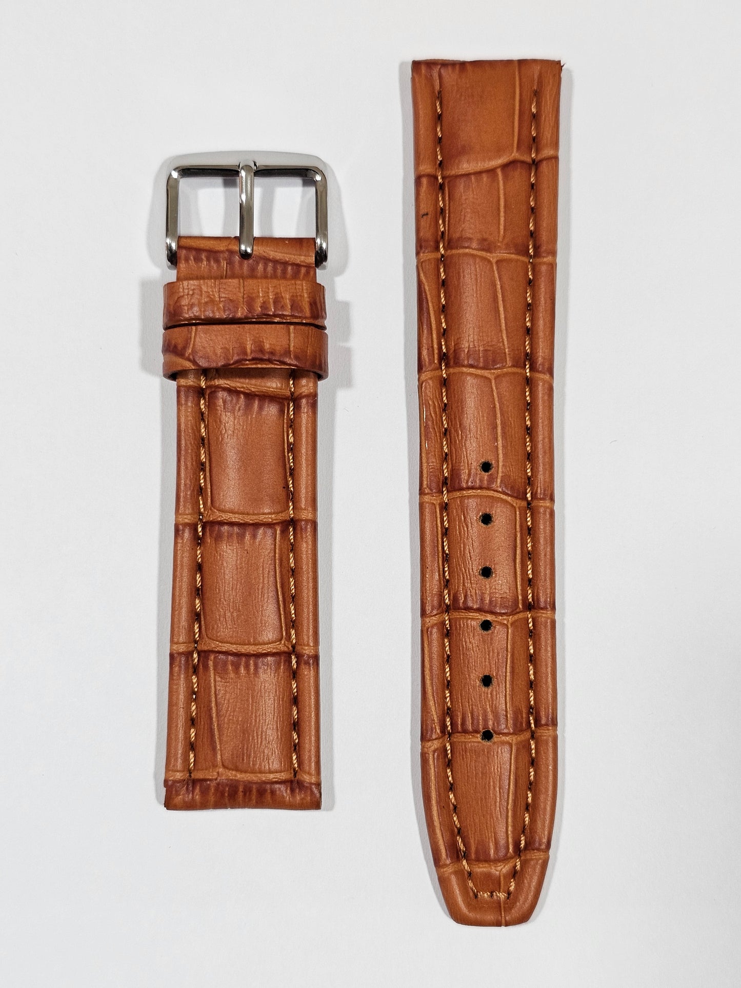 Embossed Leather Strap - Tan