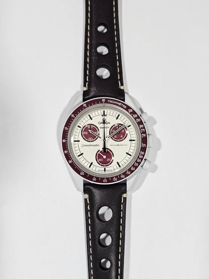 Omega X Swatch MoonSwatch Strap: Rally Racing Leather - Brown