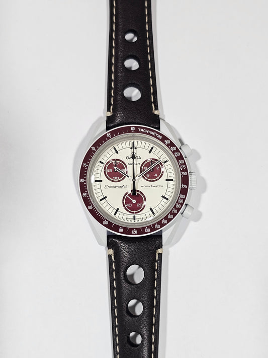 Rally Racing Leather Strap - Brown