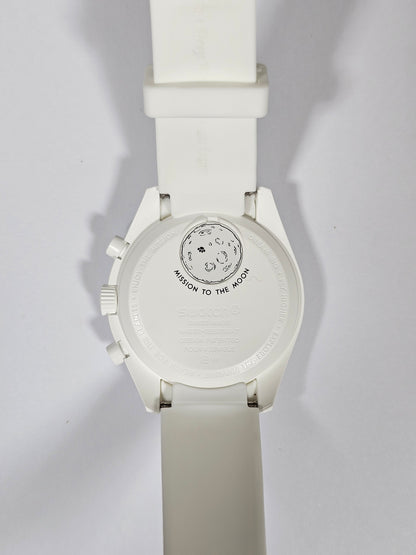 Omega X Swatch Moonphase Strap: Curved Silicone - White Snoopy