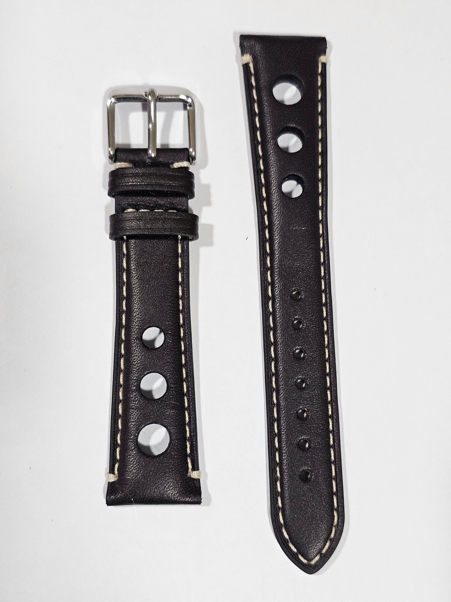 Rally Racing Leather Strap - Brown