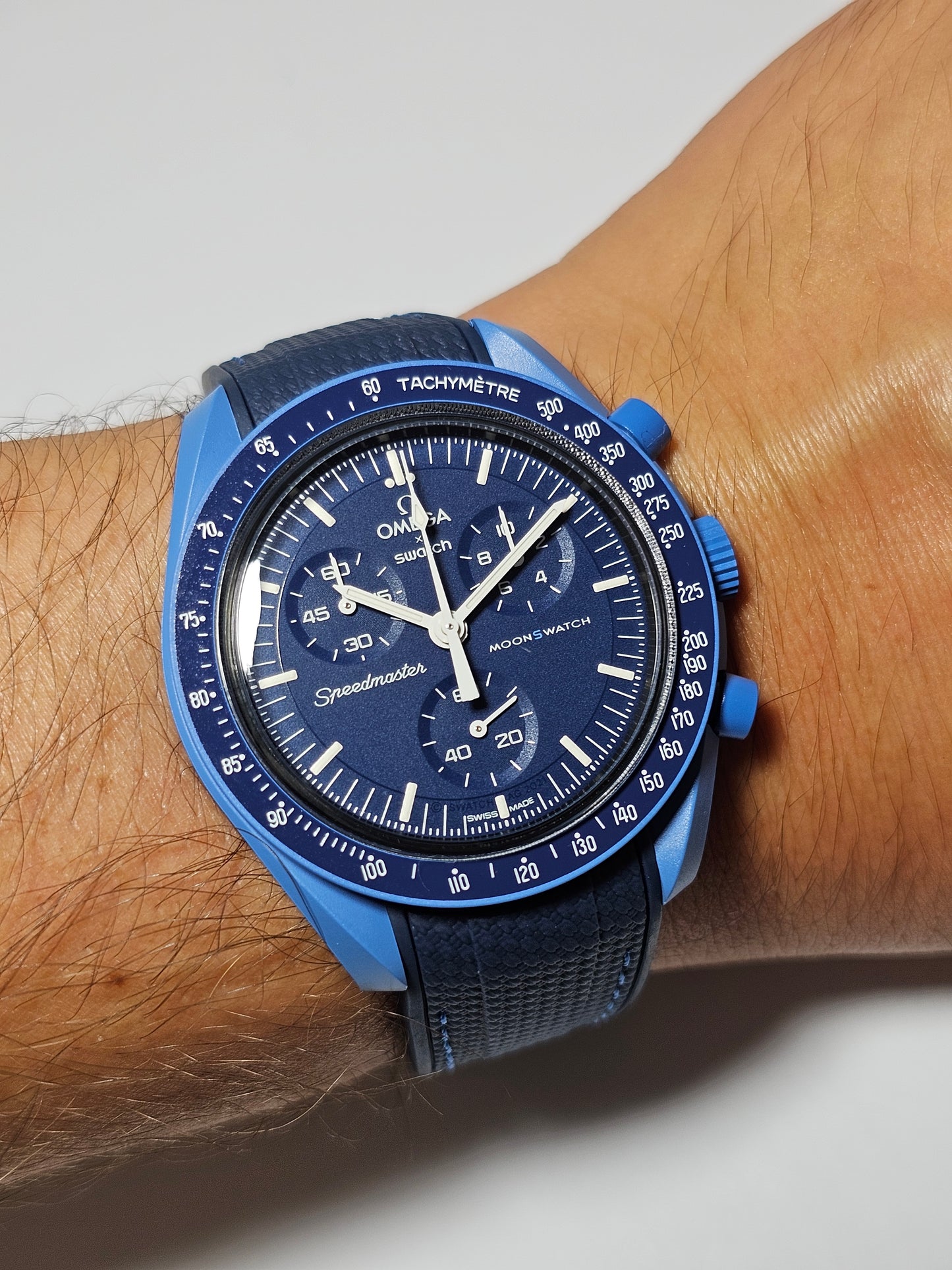 Omega X Swatch MoonSwatch: Strap Neptune - Navy & Light Blue