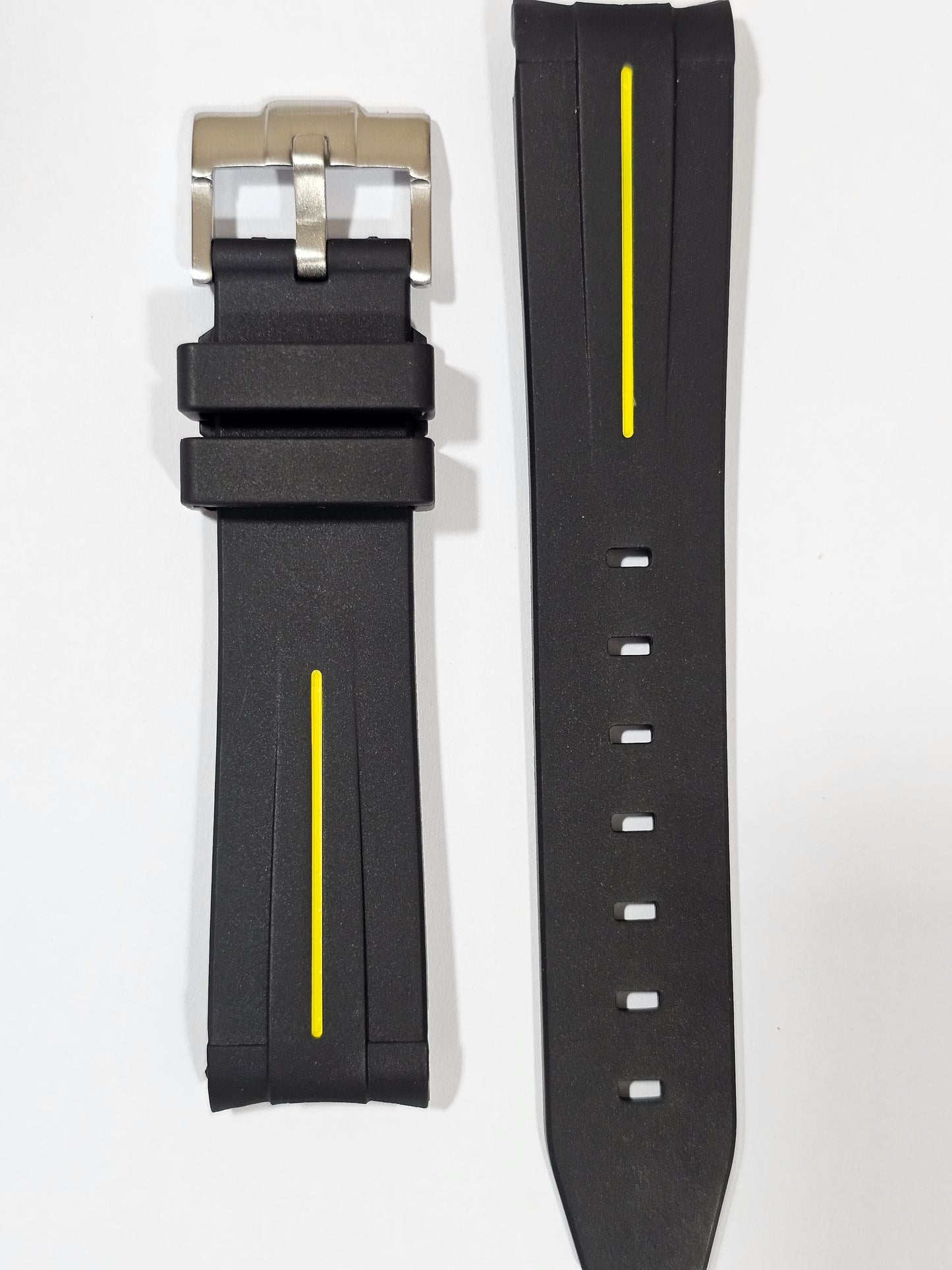 Black & Yellow Curved Silicone Strap | Omega X Swatch MoonSwatch