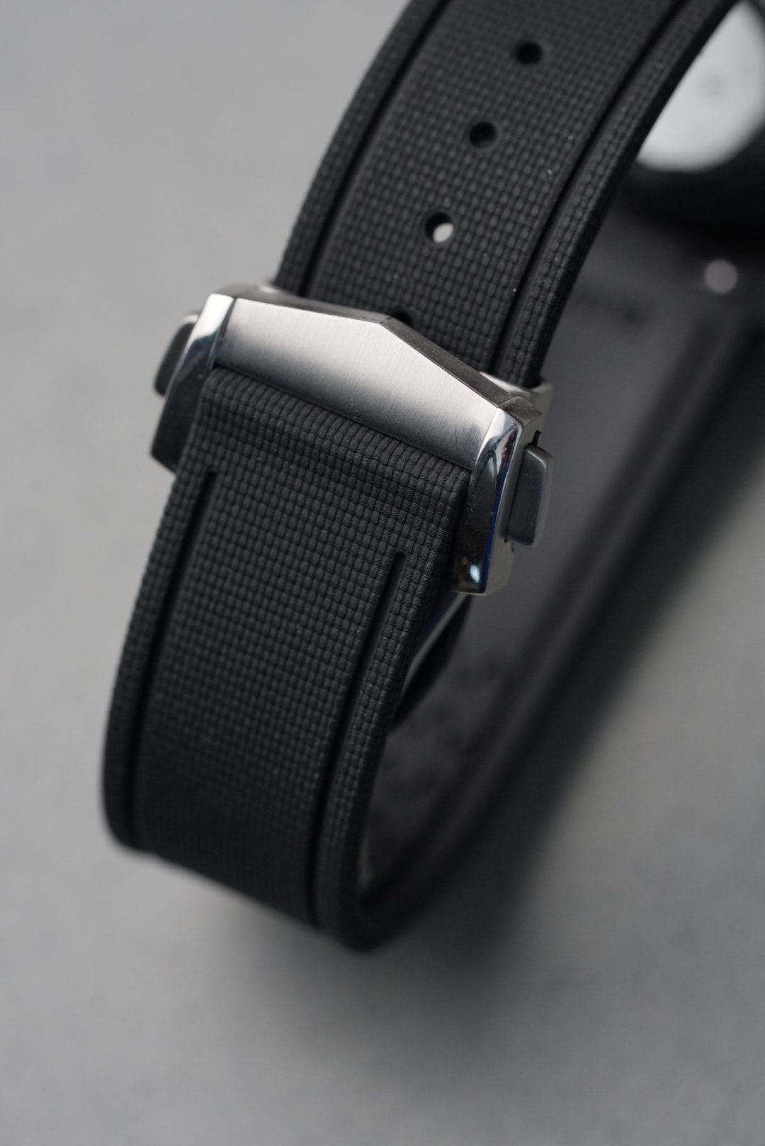 Sailcloth Effect FKM Rubber Strap with Deployant Clasp for Swatch x Omega MoonSwatch – Mission to Mercury – Black