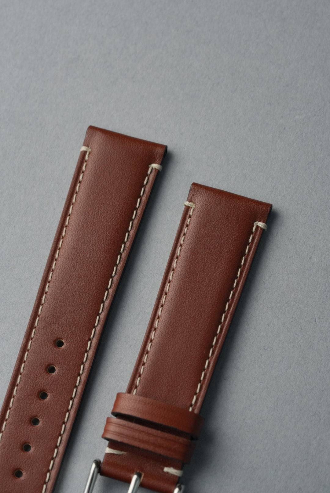 Handmade Leather Strap with Contrast Stitch – 18mm to 22mm