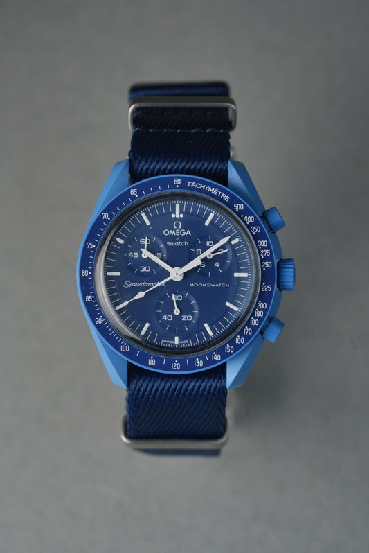 Military Fabric Strap for Omega x Swatch MoonSwatch – Mission To Neptune – Navy