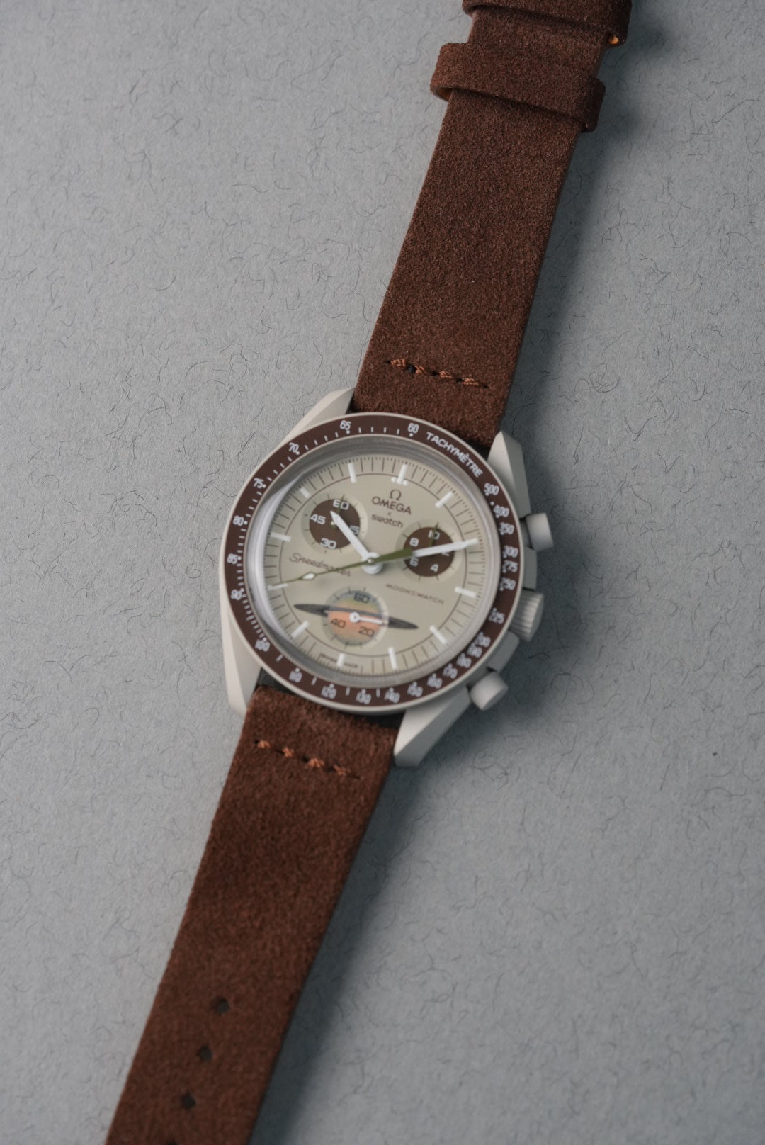 Suede Strap for Omega x Swatch MoonSwatch – Mission to Saturn – Brown