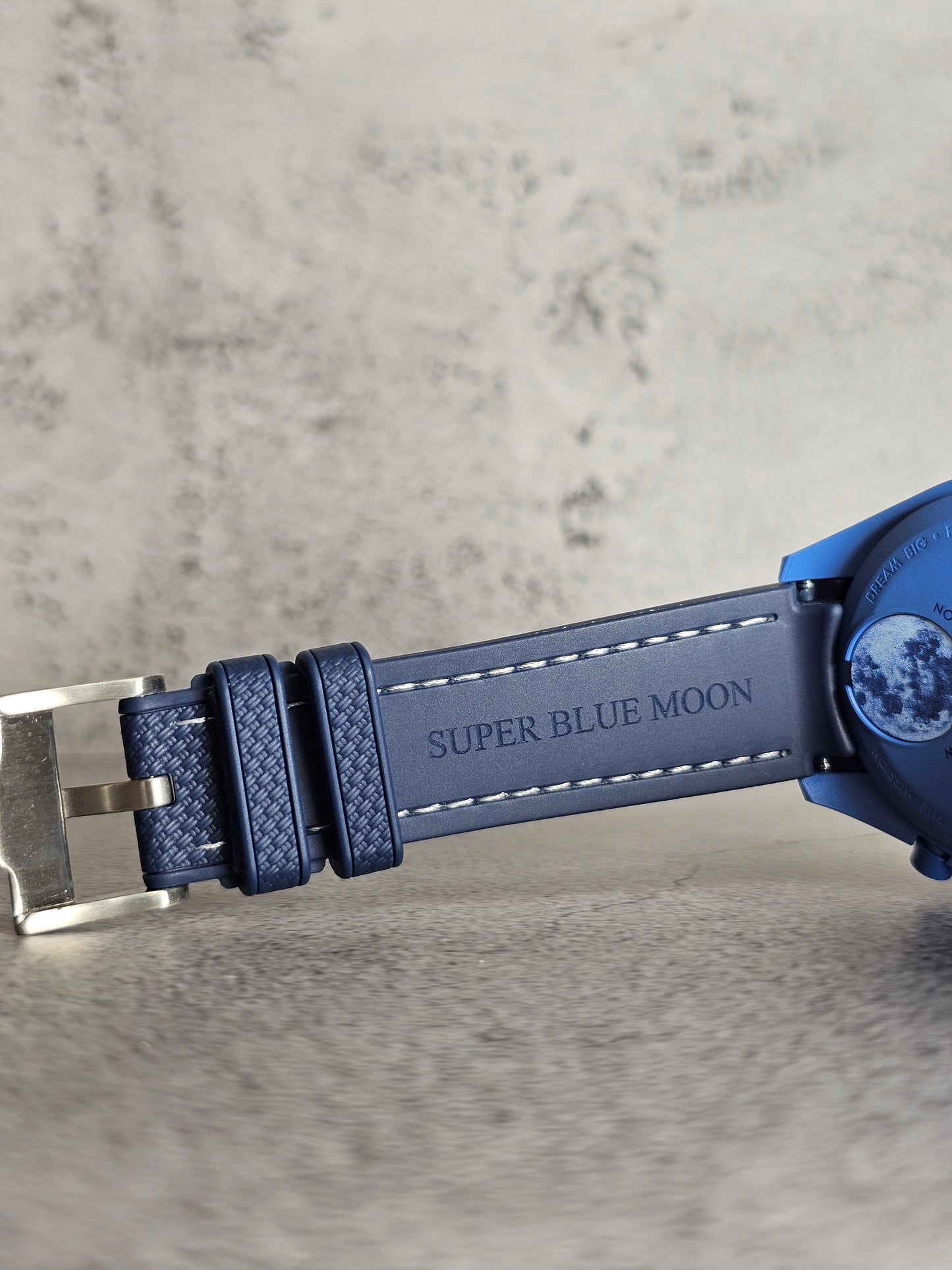 Omega X Swatch MoonSwatch: Super Blue Moon Strap - Navy & White