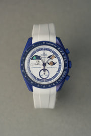 Rubber Curved Strap for Mission To EarthPhase MoonShine Gold – White