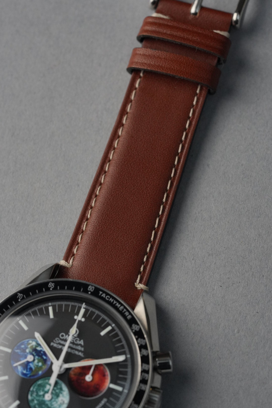 Handmade Leather Strap with Contrast Stitch – 18mm to 22mm