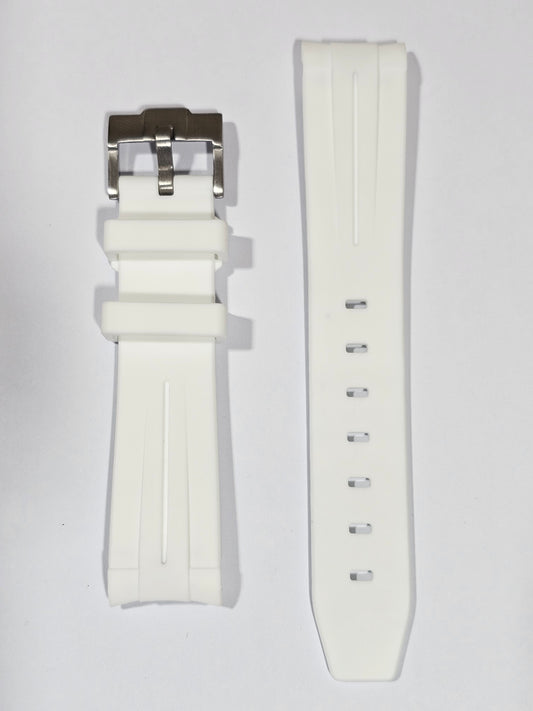 White Curved Silicone Strap | Omega X Swatch MoonSwatch