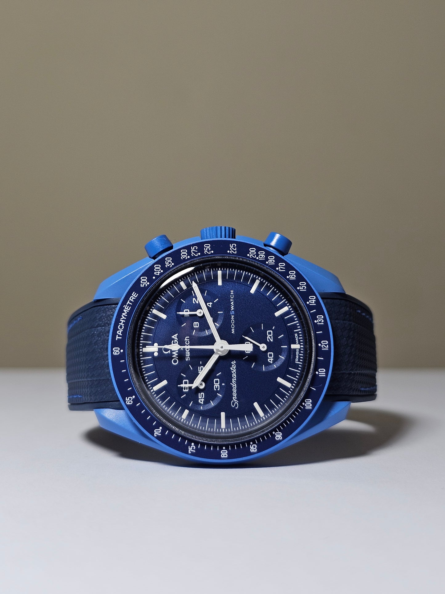 Omega X Swatch MoonSwatch: Strap Neptune - Navy & Light Blue