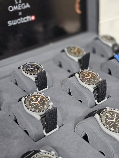 Omega X Swatch MoonSwatch Flight Case: All 11 MoonShines - Black Edition