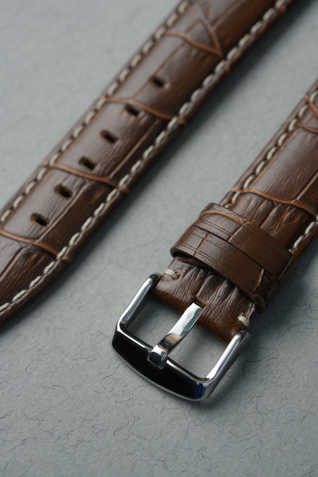 Embossed Leather Strap for Omega x Swatch MoonSwatch – Mission To Saturn – Brown