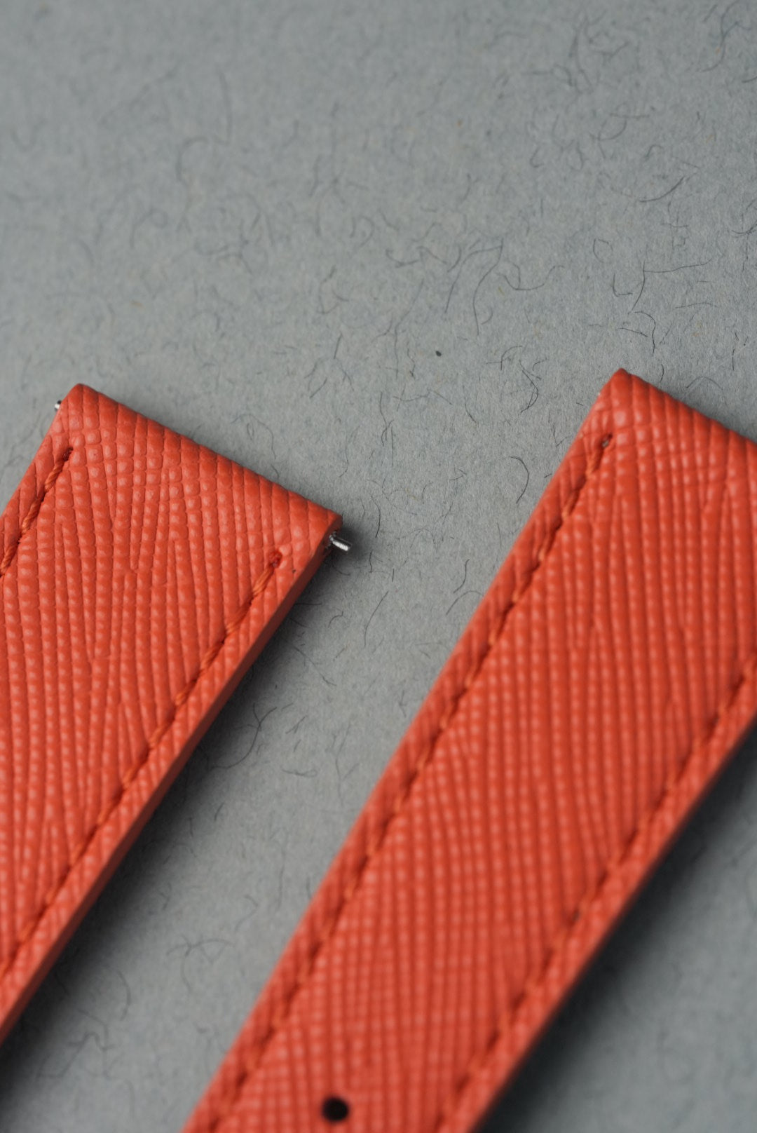 Italian Saffiano Leather Watch Strap for Swatch x Omega MoonSwatch - Mission to Jupiter - Orange