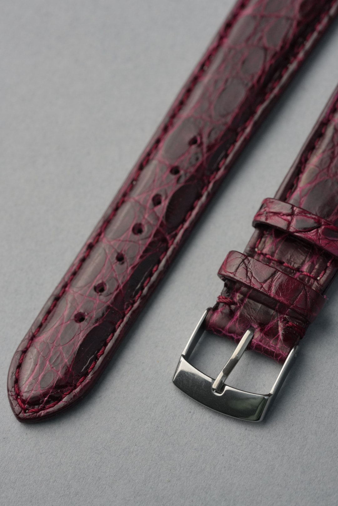 Italian Genuine Crocodile Leather Strap with Nubuck Lining - 18mm to 20mm