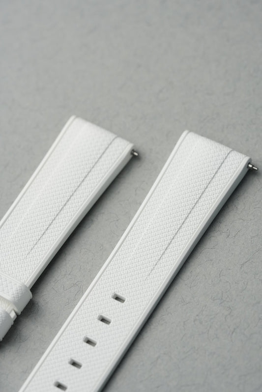 Rubber FKM Straight End Strap For Mission To Venus - White