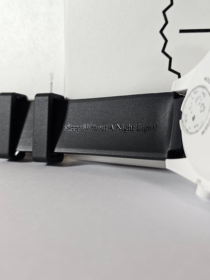 Omega X Swatch Moonphase Strap: Curved Silicone - Black Snoopy