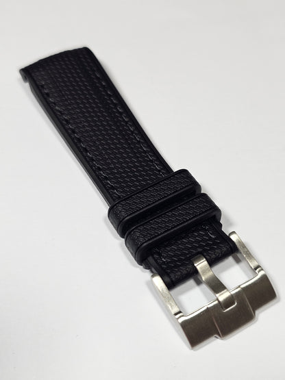 Omega X Swatch MoonSwatch Strap: Stitched Rubber Woven - Black Snoopy