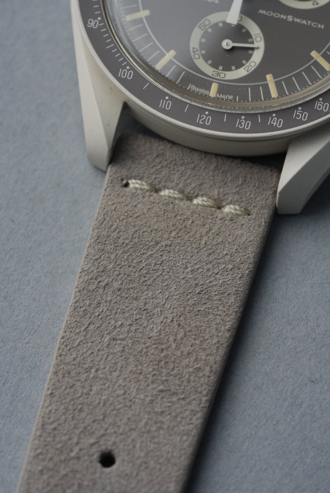 Suede Strap for Omega x Swatch MoonSwatch – Mission on Earth: Desert – Ash