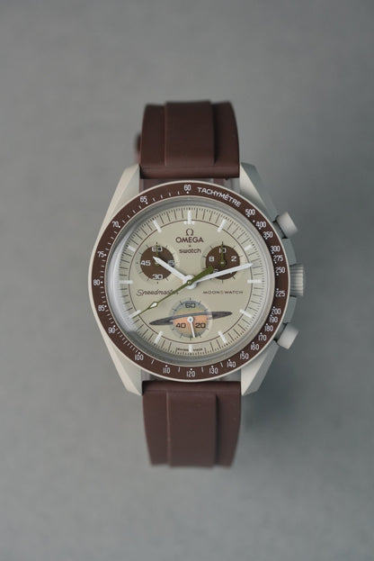MoonSwatch Saturn Rubber FKM Divers Strap – Brown