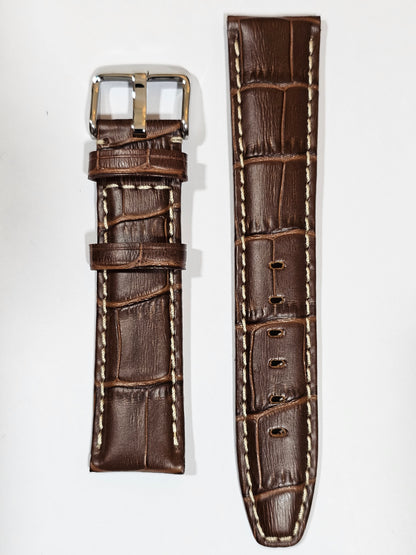 Omega X Swatch MoonSwatch Strap: Stitched Embossed Alligator - Brown