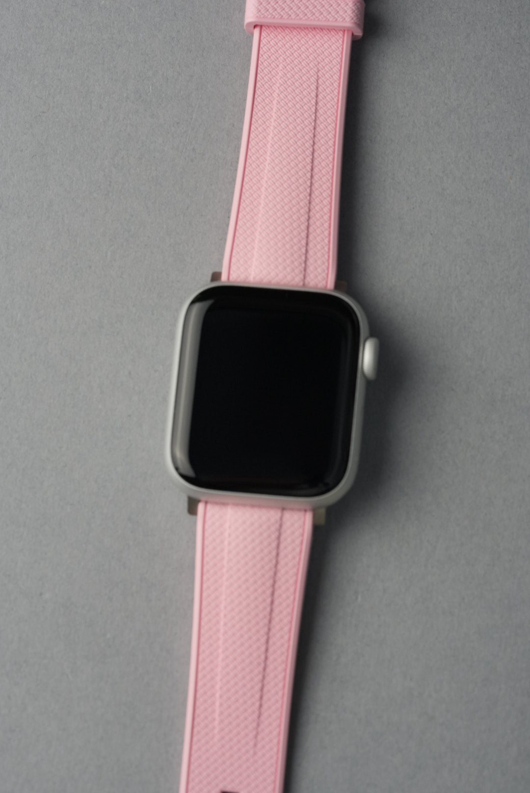Rubber Woven Straight End Strap For Apple Watch