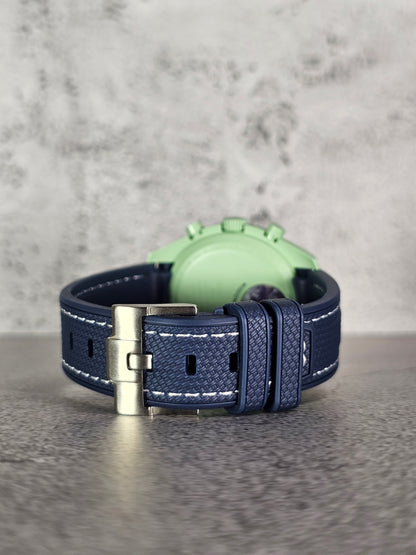 Omega X Swatch MoonSwatch Strap: Rubber Woven - Navy & White