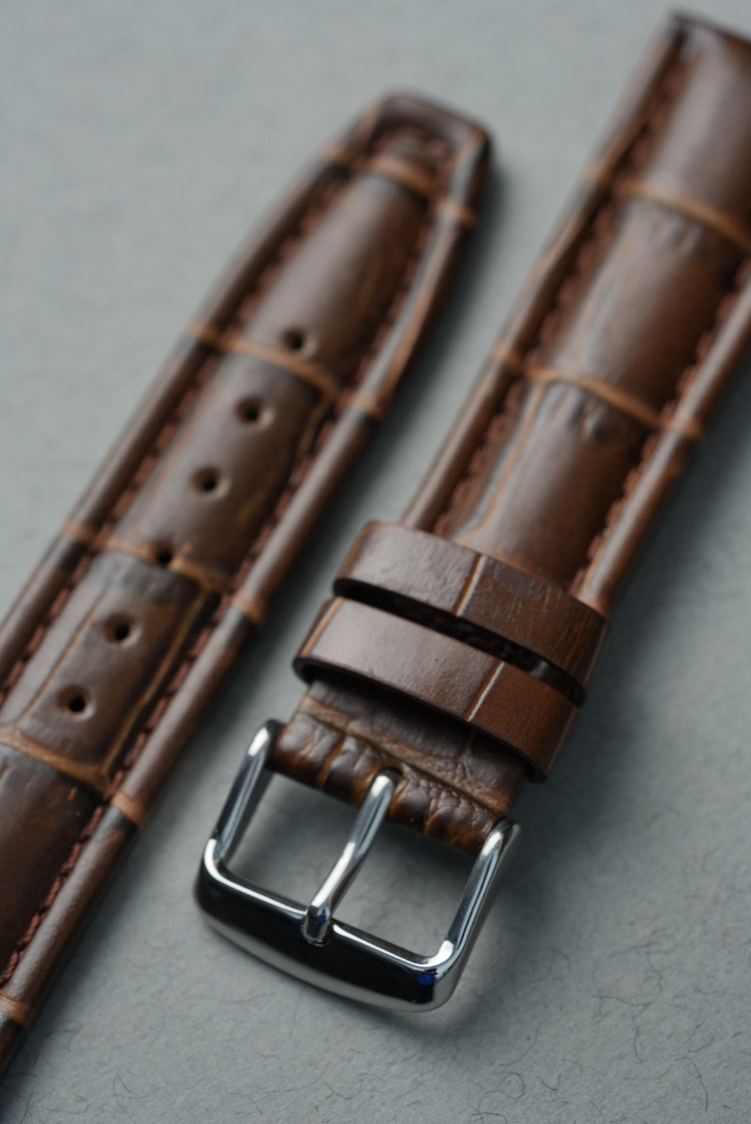 Embossed Leather Strap for Omega x Swatch MoonSwatch – Mission to Saturn – Brown