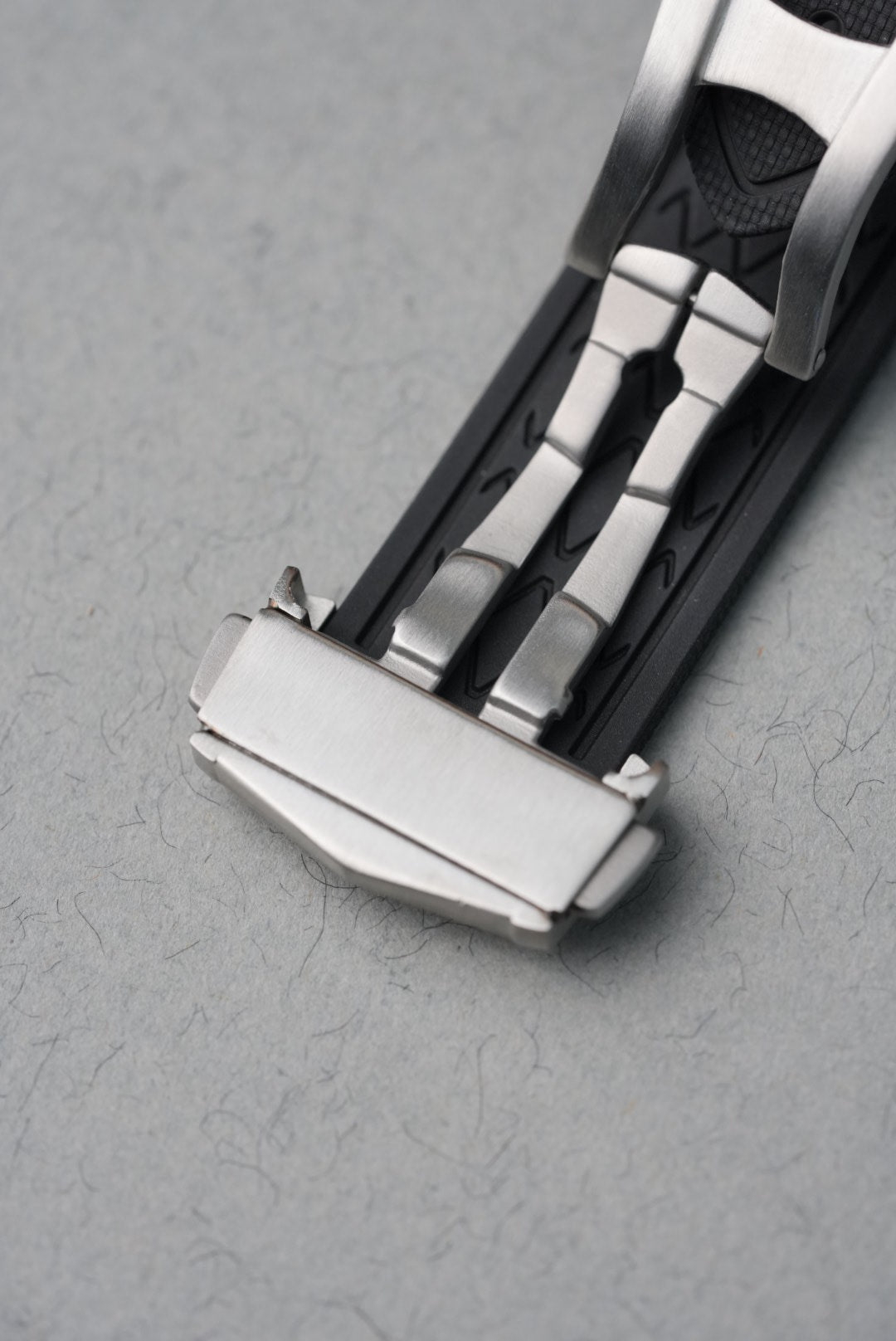 Sailcloth Effect FKM Rubber Strap with Deployant Clasp for Swatch x Omega MoonSwatch – Mission to Mercury – Black