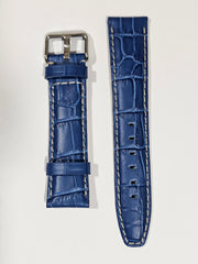 Omega X Swatch MoonSwatch Strap: Stitched Embossed Alligator - Blue