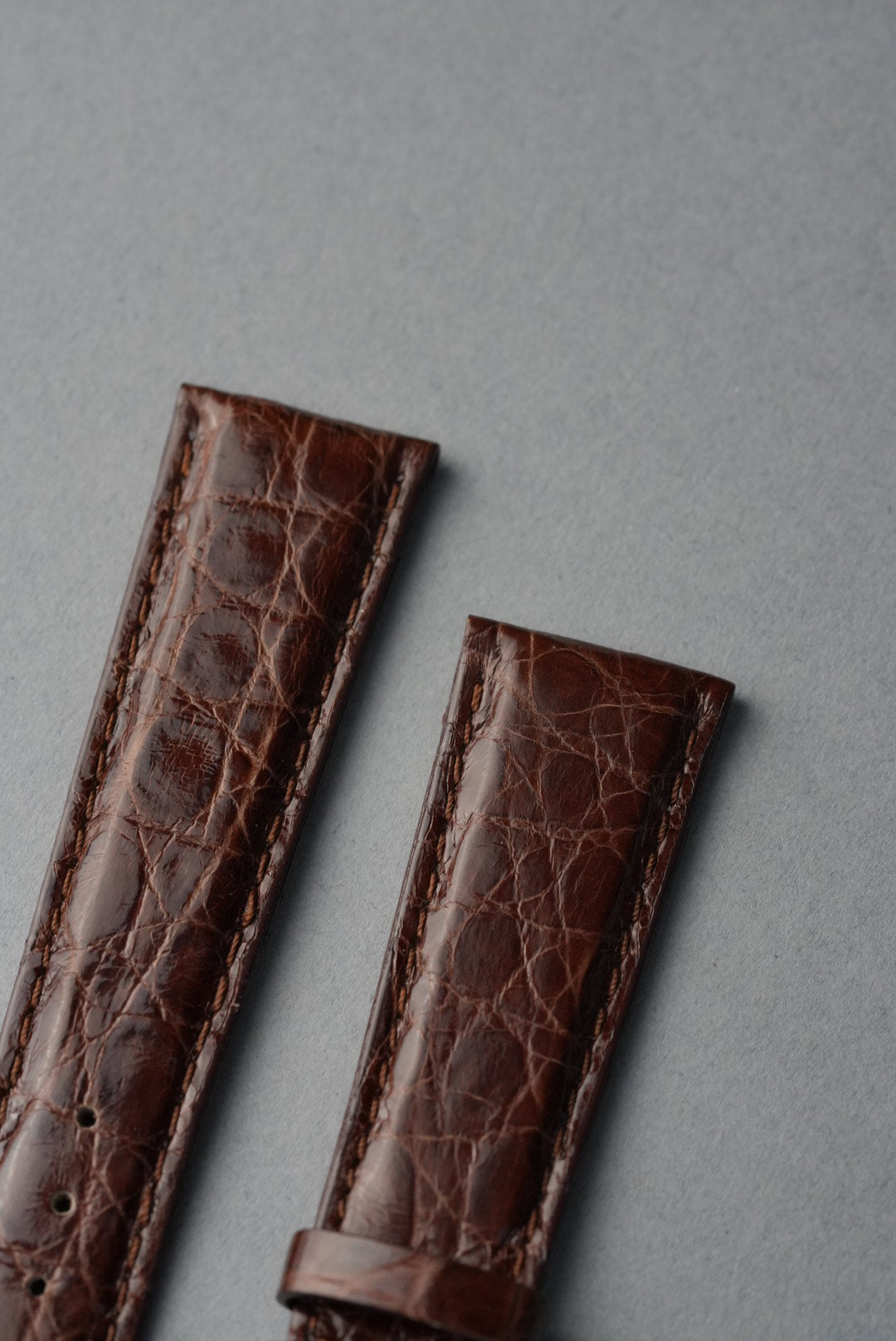 Italian Genuine Crocodile Leather Strap with Nubuck Lining - 18mm to 20mm