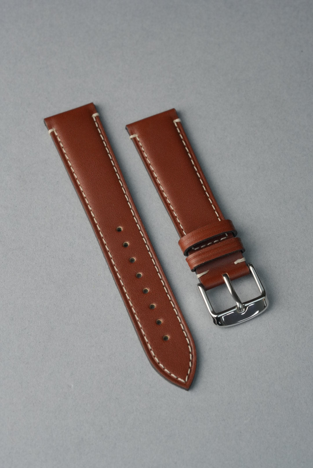 Handmade Leather Strap with Contrast Stitch – 18mm to 22mm