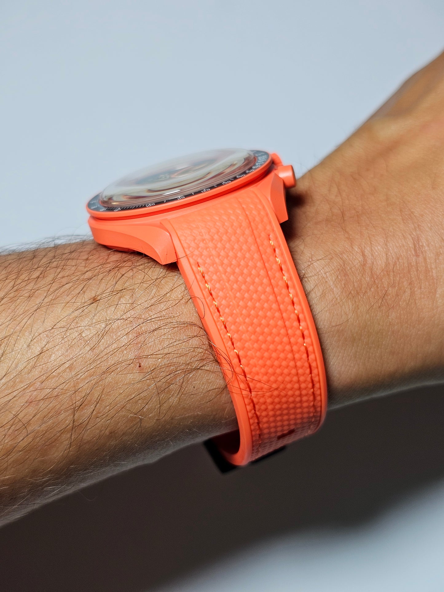 Omega X Swatch MoonSwatch Lava Strap: Rubber Woven - Orange