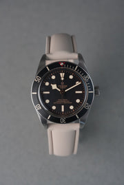 Sailcloth Effect FKM Rubber Strap with Deployant Clasp for Tudor Black Bay - Cream