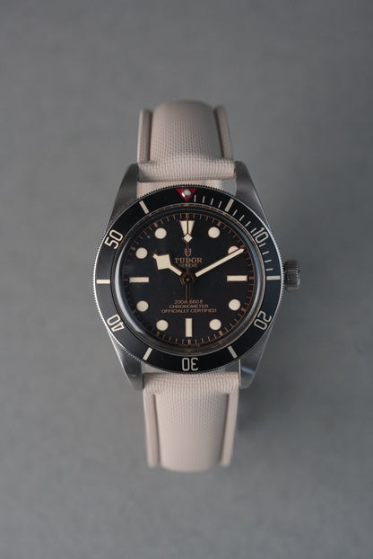 Tudor Black Bay Sailcloth Deployant Strap — Cream
