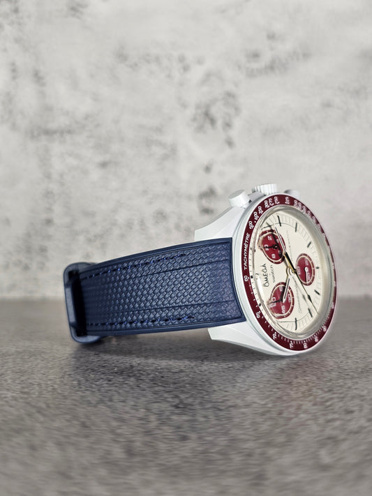 Omega X Swatch MoonSwatch Pluto Strap: Rubber Woven - Navy